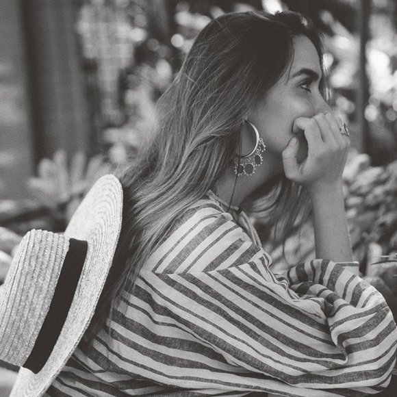 Red Exotics Circles Drop Hoop Earrings - Picture 7 of 8